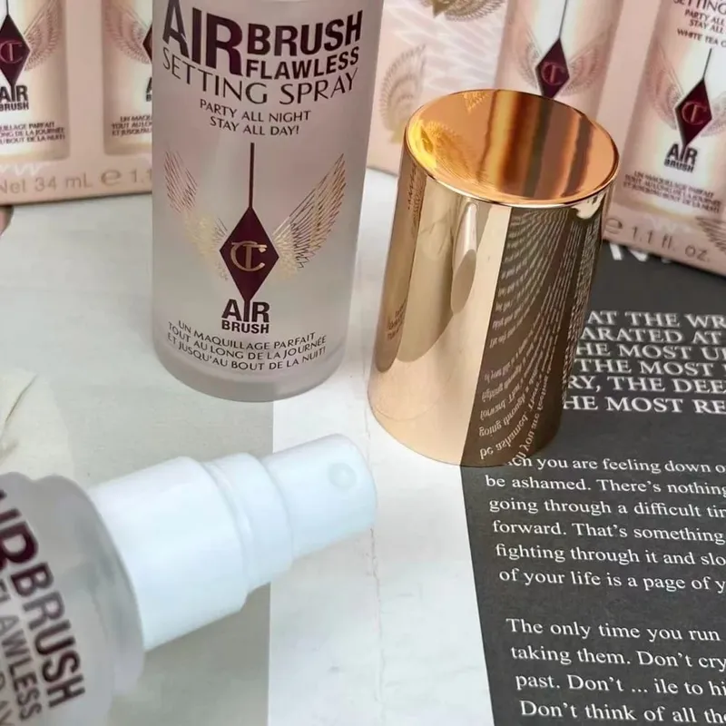 Charlotte Tilbury Airbrush Flawless Setting Spray 100ml 34ml 2PCS Set Setting Spray Moisturizing Hydrate Oil Control MakeUp Δώρο