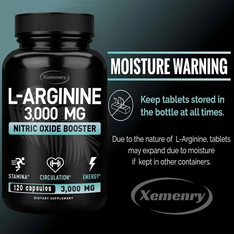 Κάψουλες L-Arginine 3000mg - Ενισχυτικά μονοξειδίου του αζώτου - Βελτιώνουν την απόδοση της ενεργειακής αντοχής Δόμηση μυϊκής μάζας