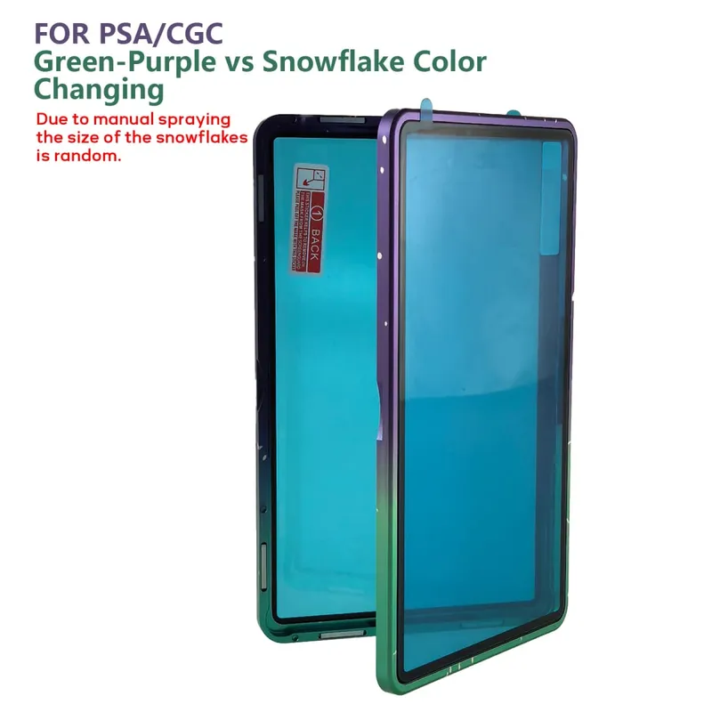 Casing Pelindung Kartu Bertingkat Aloi Aluminium Warna Gradien untuk Tempat Pajangan Bumper Kartu Perdagangan Tahan Gores UV & BGS PSA/BGS