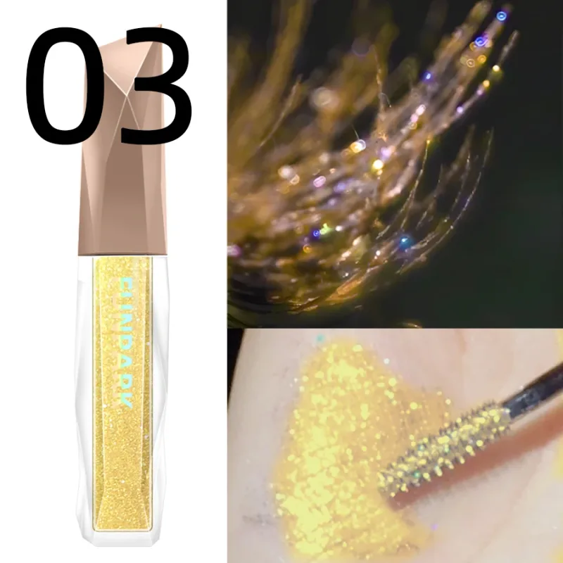 1db vízálló Diamond Shine Volume Curl szempillaspirál-Glitter Snow Effect szempilla sminkhez Női kozmetikai maszatálló szempillaspirál