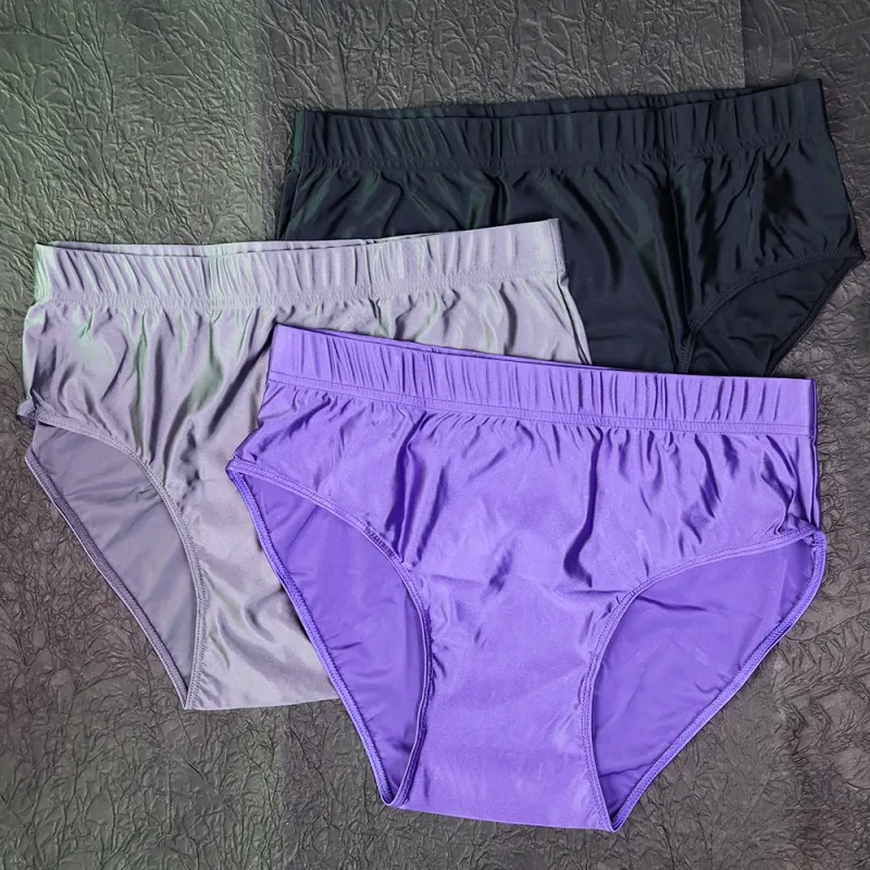 new Mens Briefs Underwear Satin-like Breathable Low-Rise Underpants Male Panties Men's glossy underwear