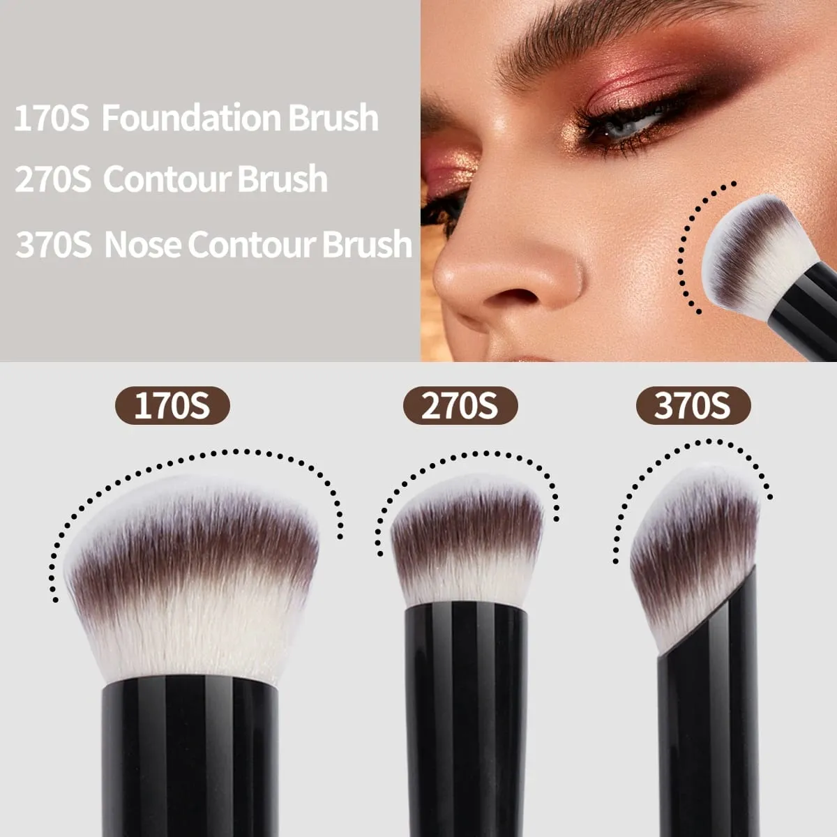 Πινέλα μακιγιάζ 8 τμχ Premium Synthetic Powder Foundation Contour Concealer Eye Shadow Blending Liner Makeup Brush Kit Tool — image 4