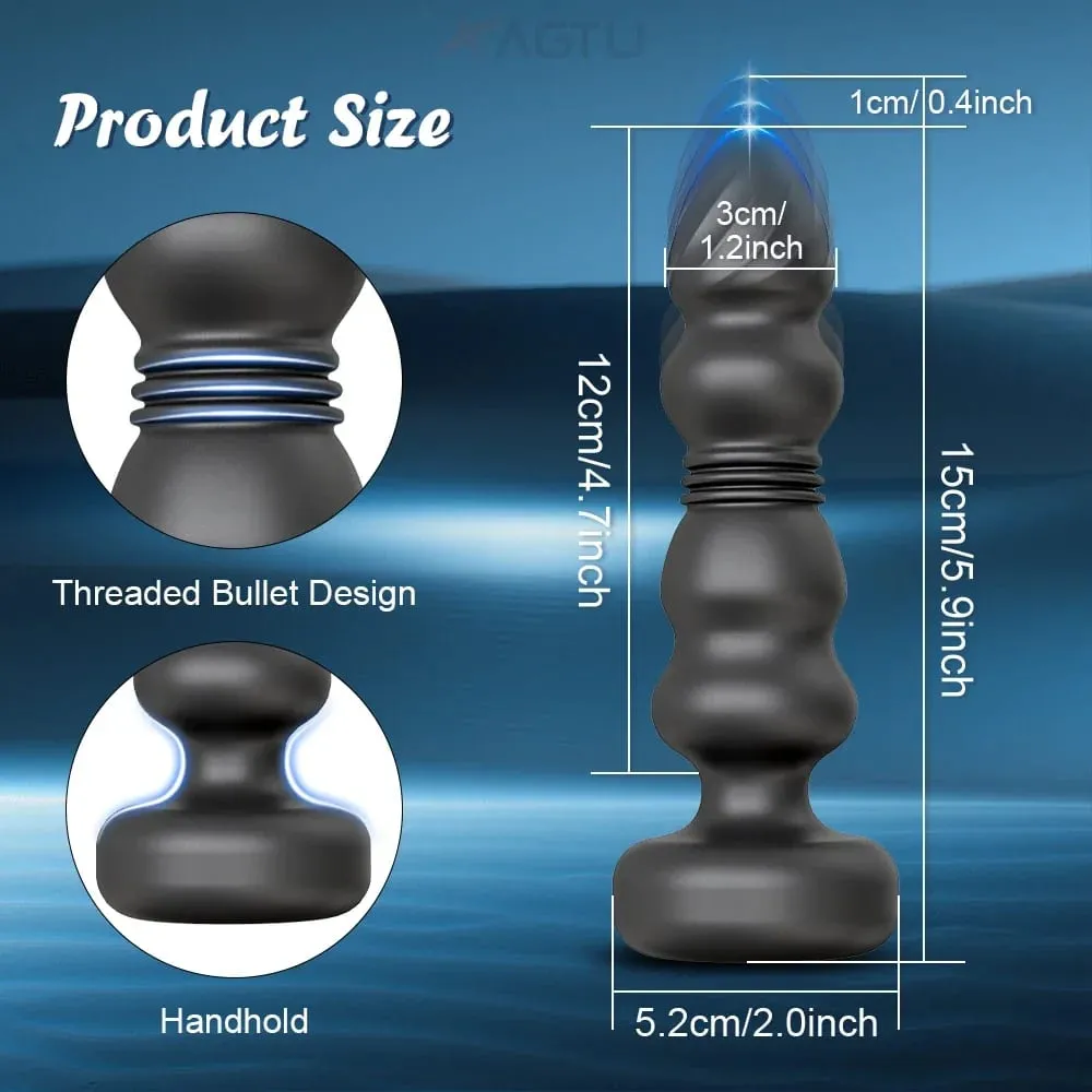 Thrusting Anal Plug Vibrator Anal Beads Male Prostate Massager Telescopic Vibrating Butt Plug Stimulator Sex Toys for Women Men