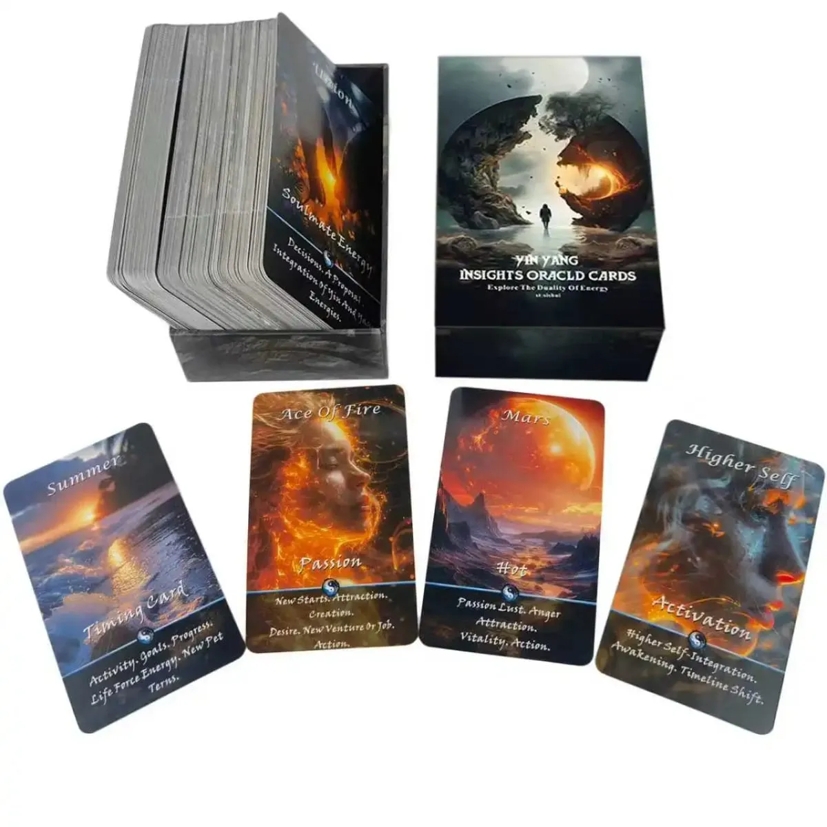 Yin-Yang Divination Cards Karma Connection Divination Deck (68 Cards) Spiritual Guidance Tool for Beginners Healing Emotions