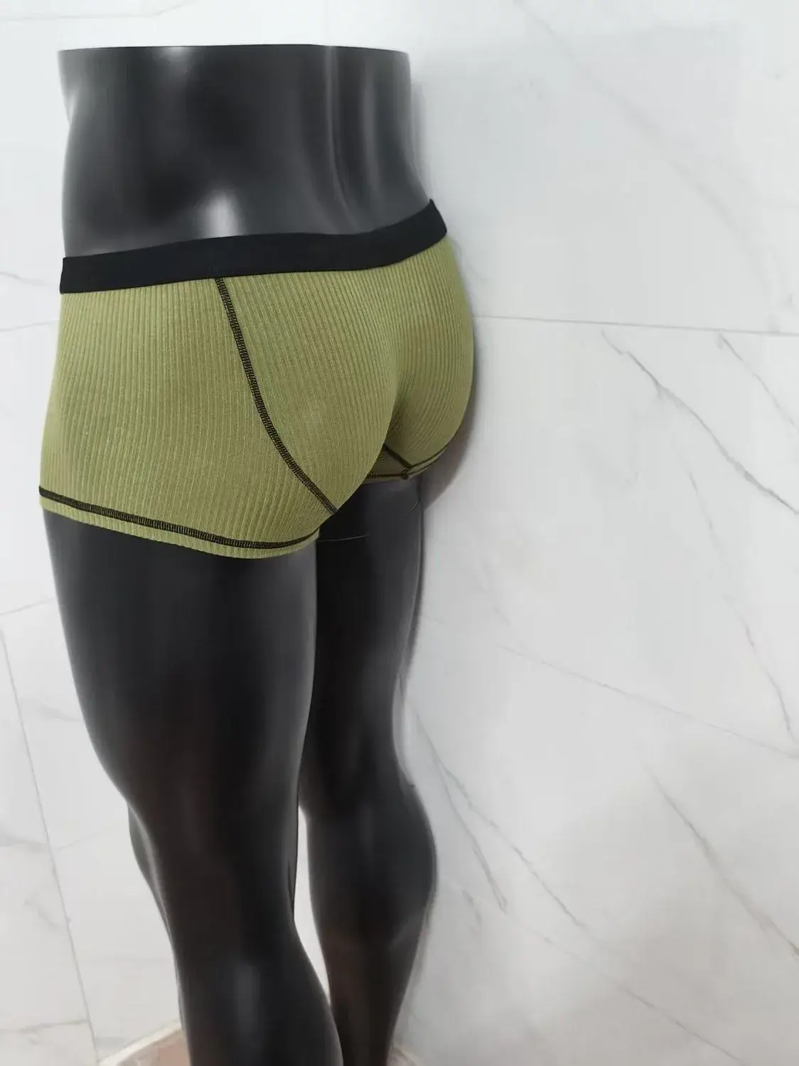 Men's underwear with large scrotal pocket and large stretch flat-leg pants