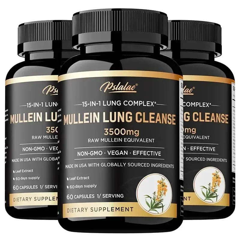 Mullein Lung Cleansing - Smoker's Respiratory Supplement Vegetarian Capsules - Lung Clearing Lung Health Immunity Supplement
