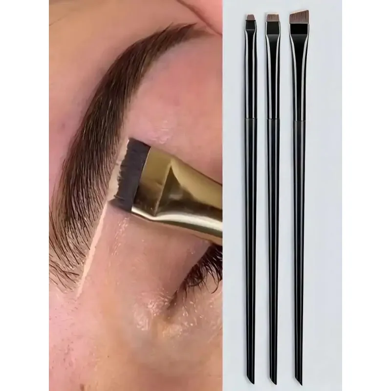 3 Buah/Set Kuas Eyeliner Pisau Kuas Alis Portabel Datar Halus Eye Liner Kontur Alis Kuas Makeup Alat Rias Grosir