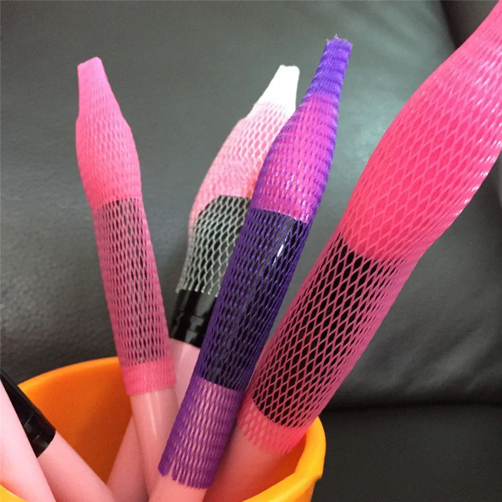 50PCS Makeup Brushes Mesh Protectors Cover Beauty Elastic Mesh Protective Net Makeup Cosmetic Tool Kits Brush Net Pen Cover