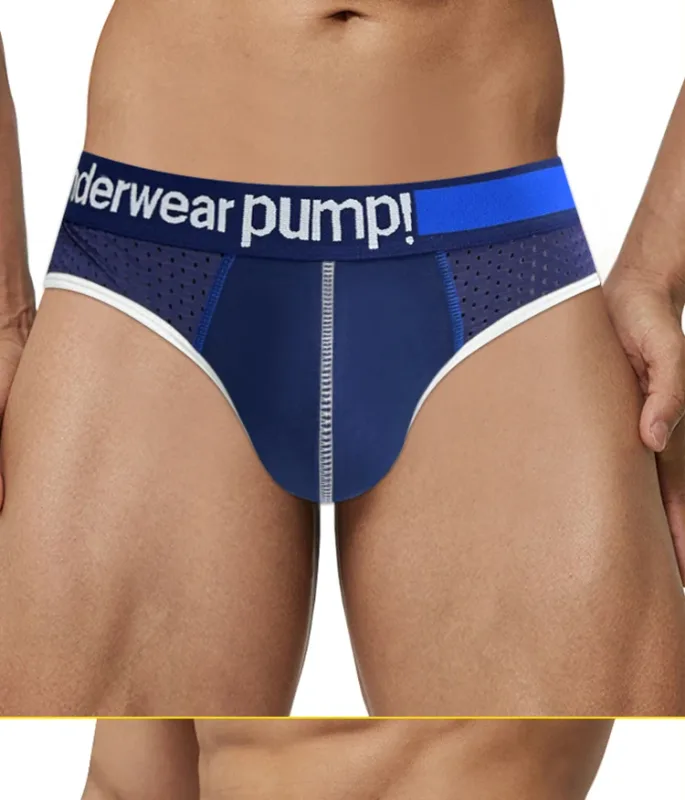 Men's Low Waist Slimming Mesh Briefs U Convex Pouch Elastic Waistband Breathable Colorful Jockstrap Underwear