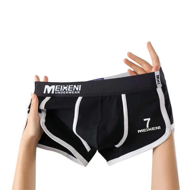 Hommes troncs Fashoin Stretch flèche Shorts U poche convexe respirant caleçon Calzoncillo Hombre sous-vêtements 3D entrejambe Boxer