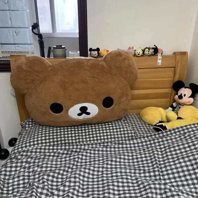 44 cm-es aranyos Rilakkuma plüss játék háttámla levehető huzat az ágy melletti nagy párnapaplan Mosható alvópárna ajándékok