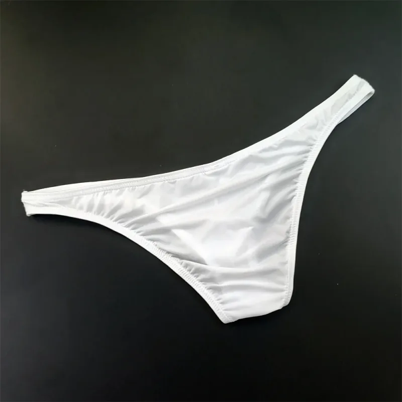 5Pcs New Youth Men's Ice Silk Brief U Pouch Underwear Low Waist Ultra Thin Transparent Underpants Sexy Plus Size Male Panties