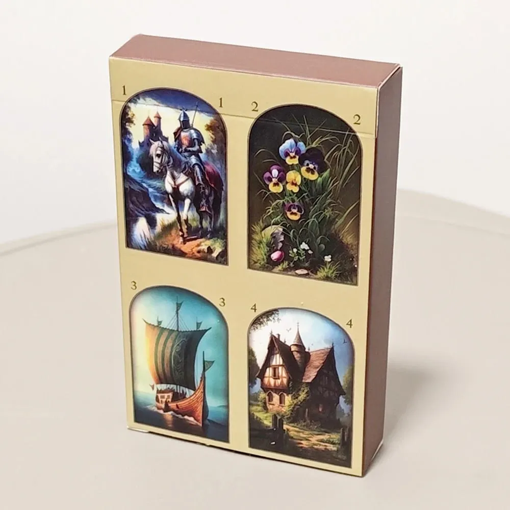 9*6cm Medieval Lenormand Oracle Deck 36 Pcs na Card na Naka-print sa 350GSM Double-embossed Cardstock