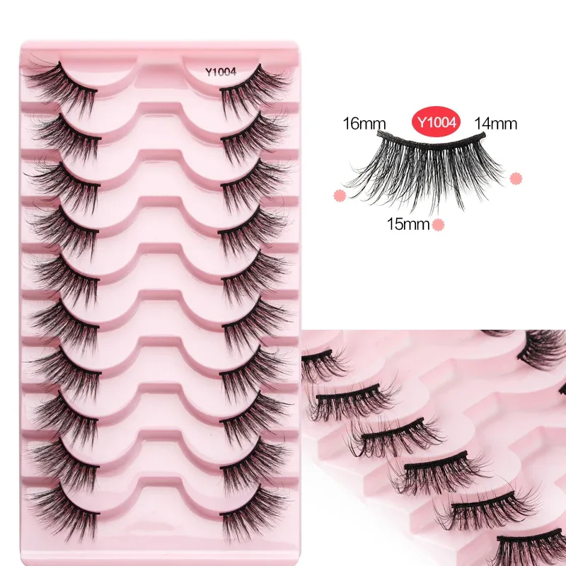Half Eye Lashes Cat Eye Lashes 3/5/10 Ζεύγη ψεύτικες βλεφαρίδες Αφράτη απαλή φυσική εμφάνιση Clear Band 3D Mink Lashes Extension Μακιγιάζ