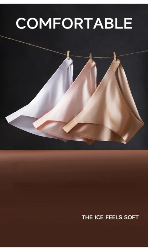 Seamless Quick Drying Men Briefs Underwear Solid Color Ice Silk Light AndThin Underpants Sexy Breathable 3D Pouch Panties Undies