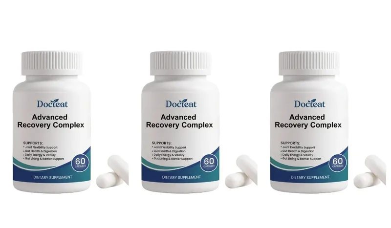 Advanced Recovery Complex 60 Capsules with L Glutamine Glycine Lysine Digestive Enzymes for Gut Health Daily Wellness Support