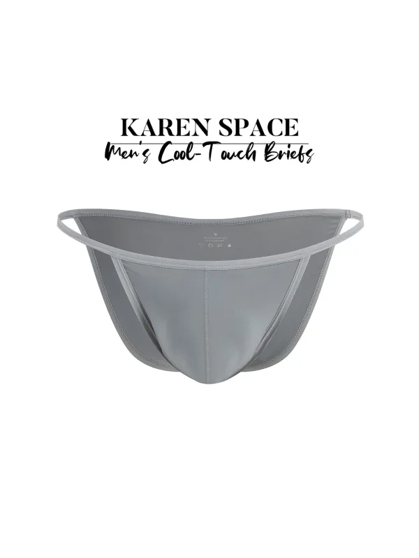 1PC Men's Sexy Low-Waist Briefs with Large Pouch Single Color Thin Belt Comfortable Thin Design for Summer Pure Color Underwear