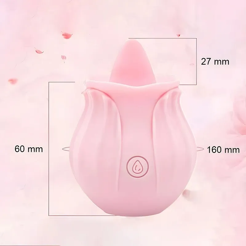 Rose Shaped Vibrator Body-Safe Silicone Sex Toy for Women Waterproof Rechargeable Multi-Speed Vibrations Discreet Adult Gift
