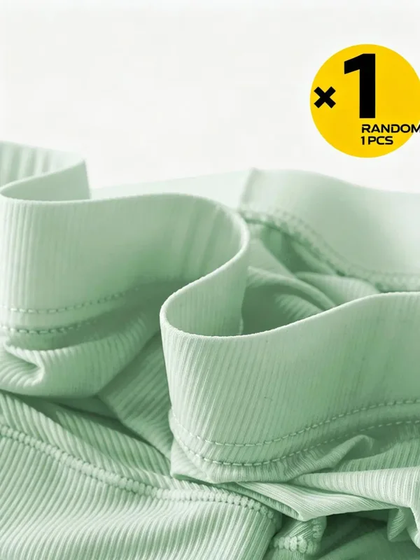 1 Pcs Randomly Men Briefs Ice Silk Underwear Low Waist U Convex Pouch, Soft Ribbed Breathable Elastic Waistband Quick Dry Male