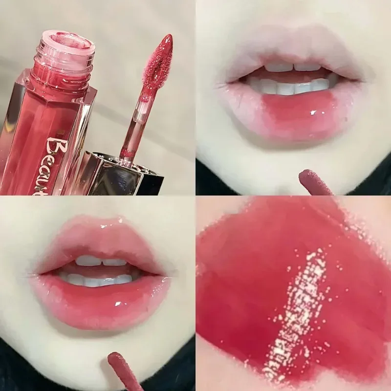 Ice διάφανο καφέ Lip Gloss Ενυδατικό γυαλιστερό υγρό κραγιόν Nude Water Light Glass Mirror Lip Glaze Μακιγιάζ μακράς διαρκείας
