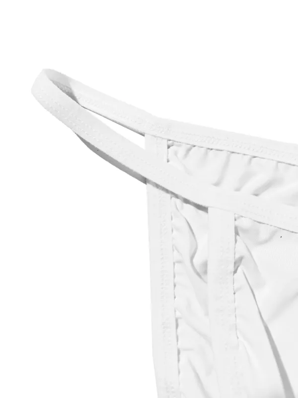 1PC Men's Sexy Low-Waist Briefs with Large Pouch Single Color Thin Belt Comfortable Thin Design for Summer Pure Color Underwear