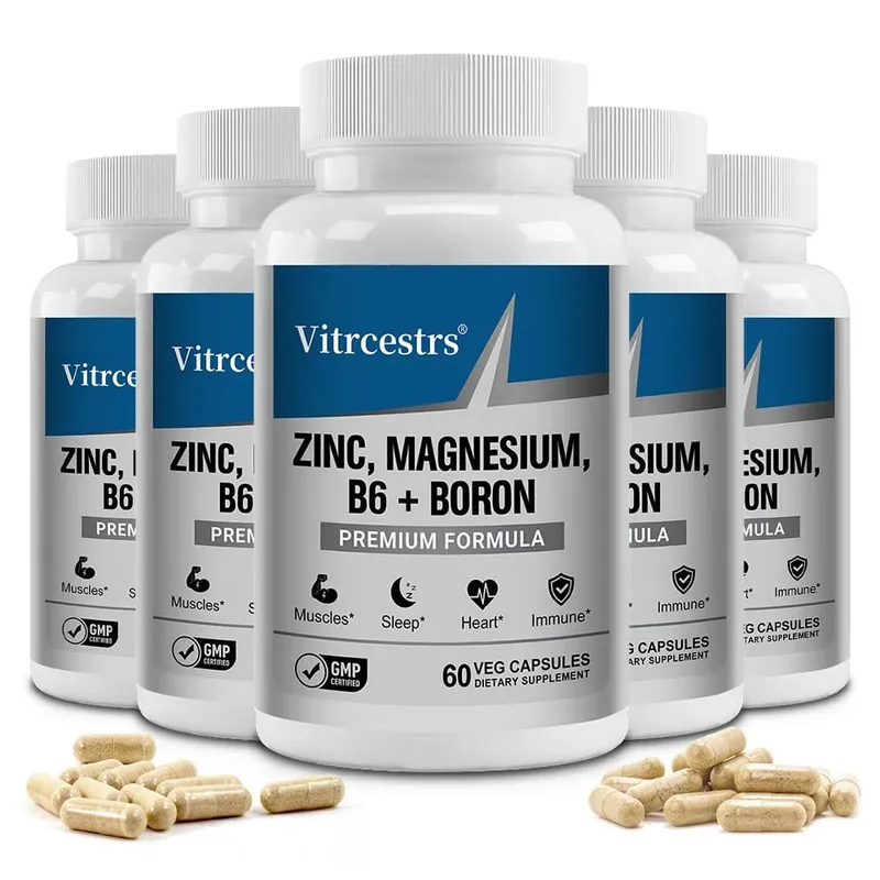 Magnesium Complex Capsules - boron/L-Threonate + Zinc D3 B6 High Absorption Muscle Bone Brain Sleep Health Panglunas sa pagkabalisa