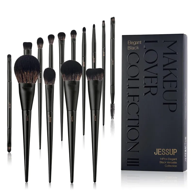 Jessup Makeup Brushes Set 10-14pcs Make Up Brush Contour Foundation Powder Eyeshadow Highlight Blending Concealer Liner T336