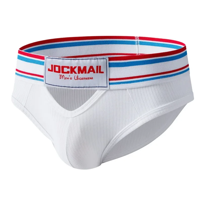 Jockmail Mens Underwear New Arrivalmen Briefs Plaid Pit Cotton Sexyu Bag Front and Rear Openings Cut Outlow Waist Breathable