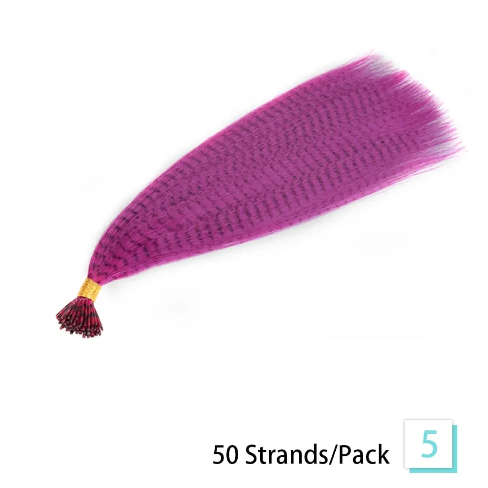 תוספות שיער נוצות סינתטיות 16 אינץ' 50 גדילים/חבילה תוספות שיער צבעוניות תוספות נוצות שיער צבעוניות לנשים