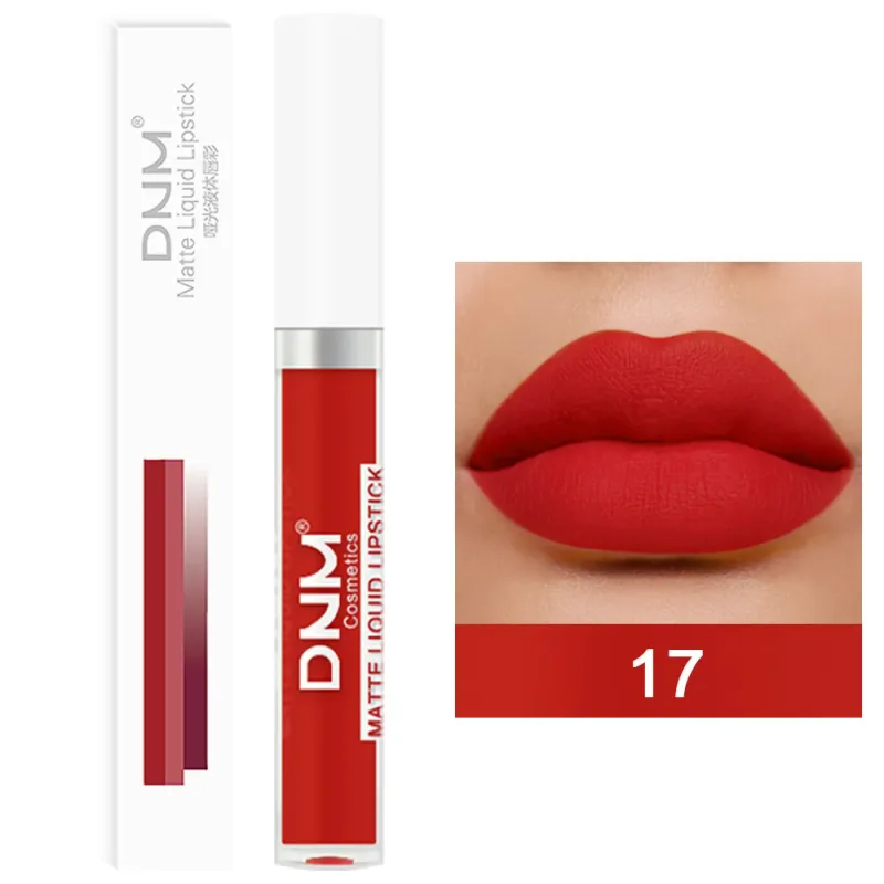 DNM 19 צבע שפתון נוזלי קטיפה מט עמיד למים לא קל לדהות איפור ליפגלוס סגול אדום עירום גוון שפתיים קוסמטיקה