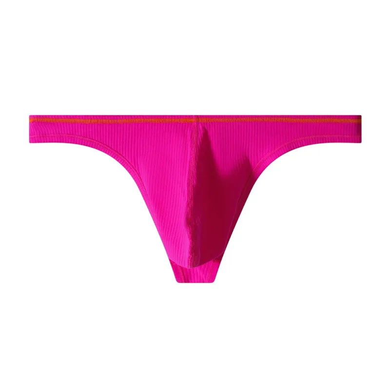 1pc Men Solid Thin Edge G-strings Sexy Thongs Elastic Low Rise U Convex Pouch Underwear Breathable Comfortable Panties