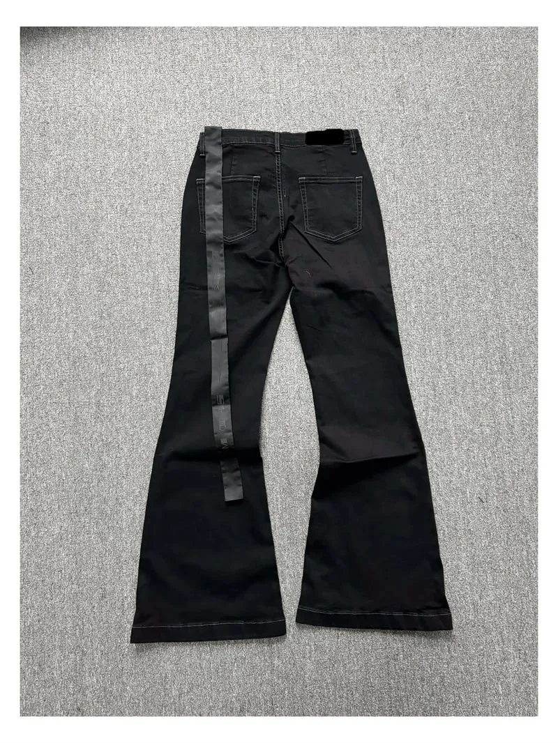 Ανδρικό τζιν παντελόνι High Street RO Ανδρικό 24SS Basic ελαστική μαύρη κορδέλα Loose Flared Streetwear Casual Jeans Παντελόνι Ανδρικά Ρούχα