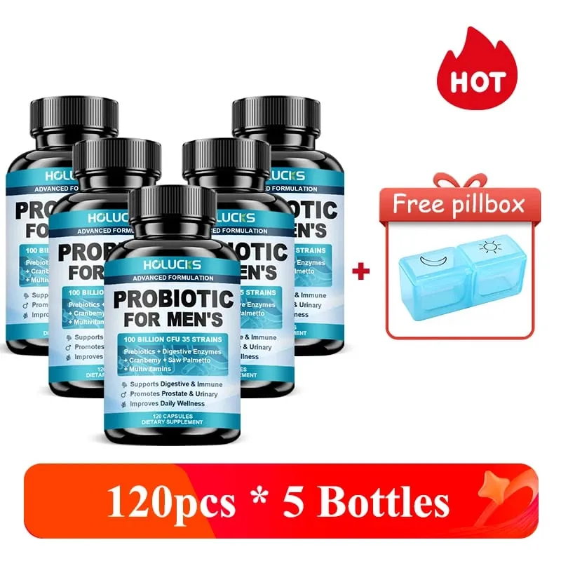 Advanced Men's Probiotic Supplement 100B CFU Prebiotic Fiber Enzymes Saw Palmetto Cranberry για την ευεξία των ούρων του προστάτη