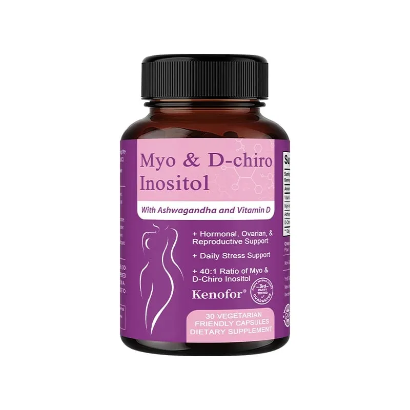 Inositol Supplement with Ashwagandha Improves Muscle Ovarian Function Antioxidant Blood Sugar Balance 120 Veggie Capsules