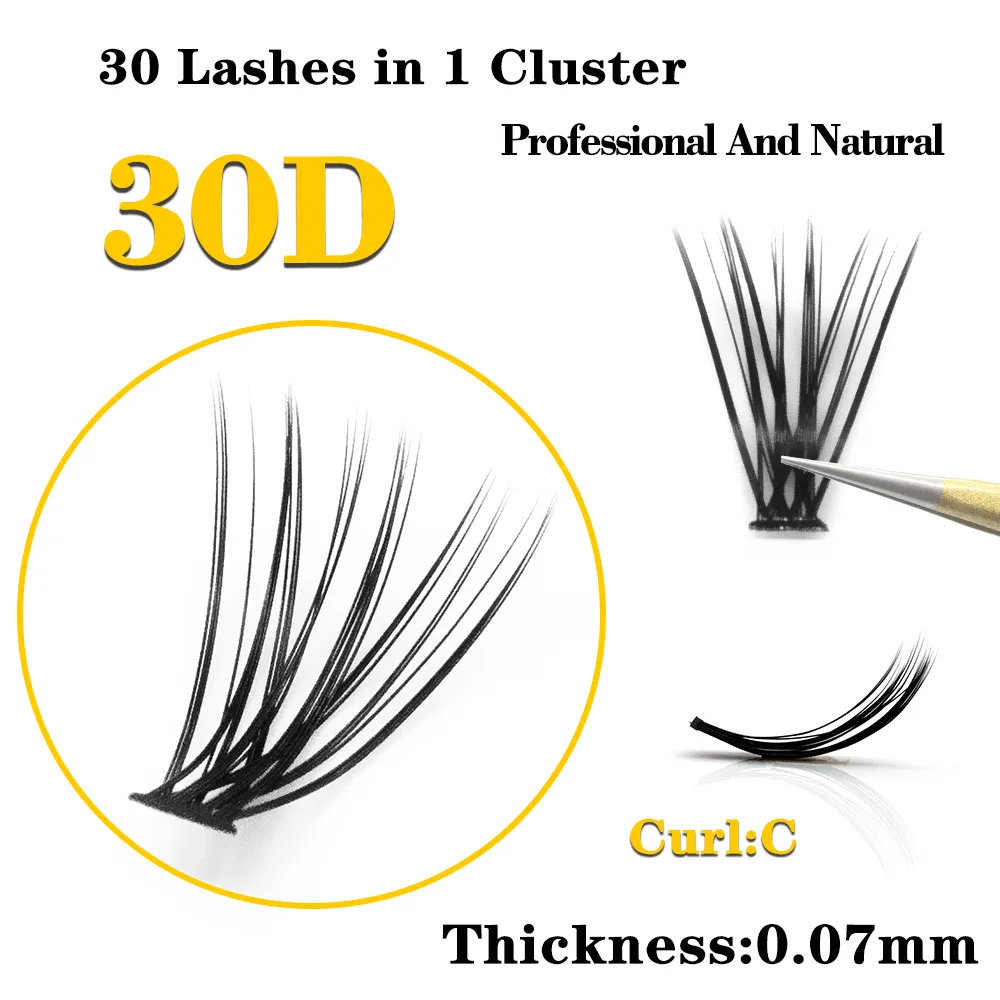Kimcci 60knots/Case Natural False Eyelash Extension Makeup 30P Mink Individual Faux Eye Lashes Professional Fake Grafting Cilias — image 2