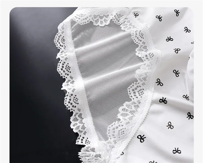 Soft men's underwear bow print lace calzoncillos hombre 3D space adults 18 plus size cueca nude feeling sissy cuecas masculino