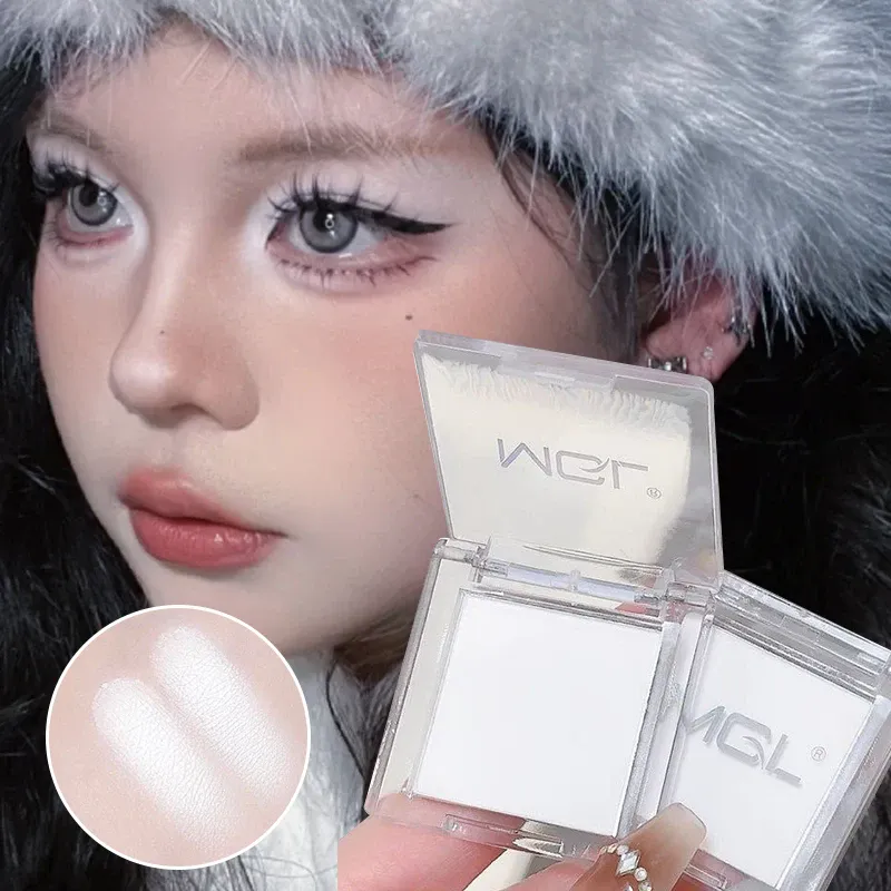 Ματ λευκή μονόχρωμη παλέτα σκιών ματιών Natural 3D Brightening Eyeshadow Highlighter Powder μακράς διαρκείας παλέτα μακιγιάζ ματιών