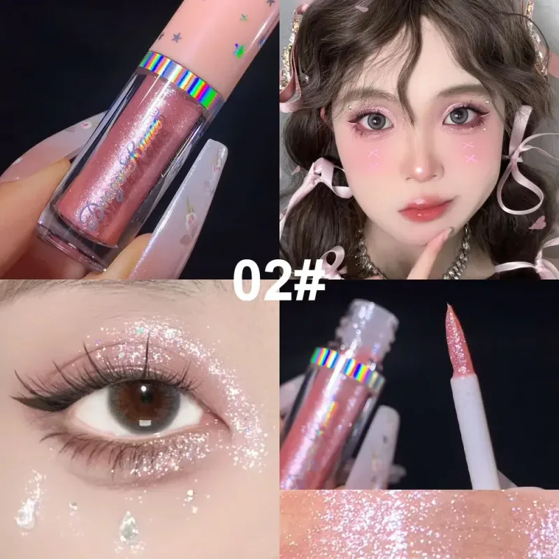 נצנצים כחולים נוזלי Eyeshdaow גליטר ג'ל מבריק מתכתי אייליינר עט יהלום שימר עמיד למים עיניים כלי איפור מסיבת יופי
