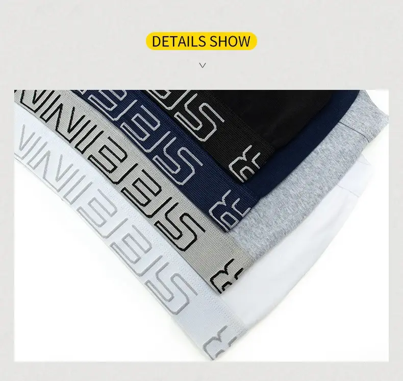 Seeinner Mens Boxer กางเกงขาสั้นผ้าฝ้าย U กระเป๋านูนชุดชั้นในนุ่มสบายกางเกง Cueca Masculina M-XXL สีดำสีขาวสีเทา