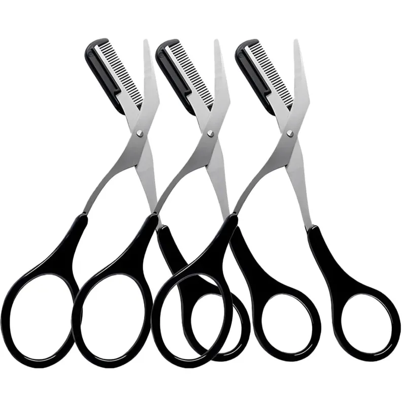 3pcs Wenkbrauw Trimmen Gereedschap Rvs Wenkbrauw Pincet Schaar met Kam Scheermes Makeup Tools Gezichtsverzorging