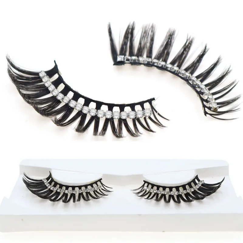 White Eyelashes Cosplay smink Natural Long Cross Strip műszempillák
