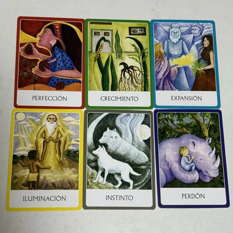 Chakras Oráculo De Los Chakra Oracle Cards 49 Deck 10,4*7,4cm Ισπανική Έκδοση Fate Divination Ταρώ Επιτραπέζιο παιχνίδι
