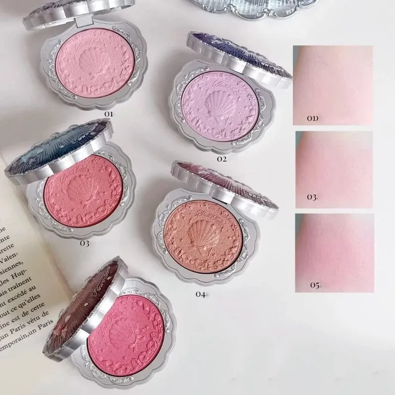 Σετ δώρου μακιγιάζ Flowerknow Shell's Jewel Eyeshadow Blush Lip Glaze Setting Powder Correcting Primer For Women Full Kit
