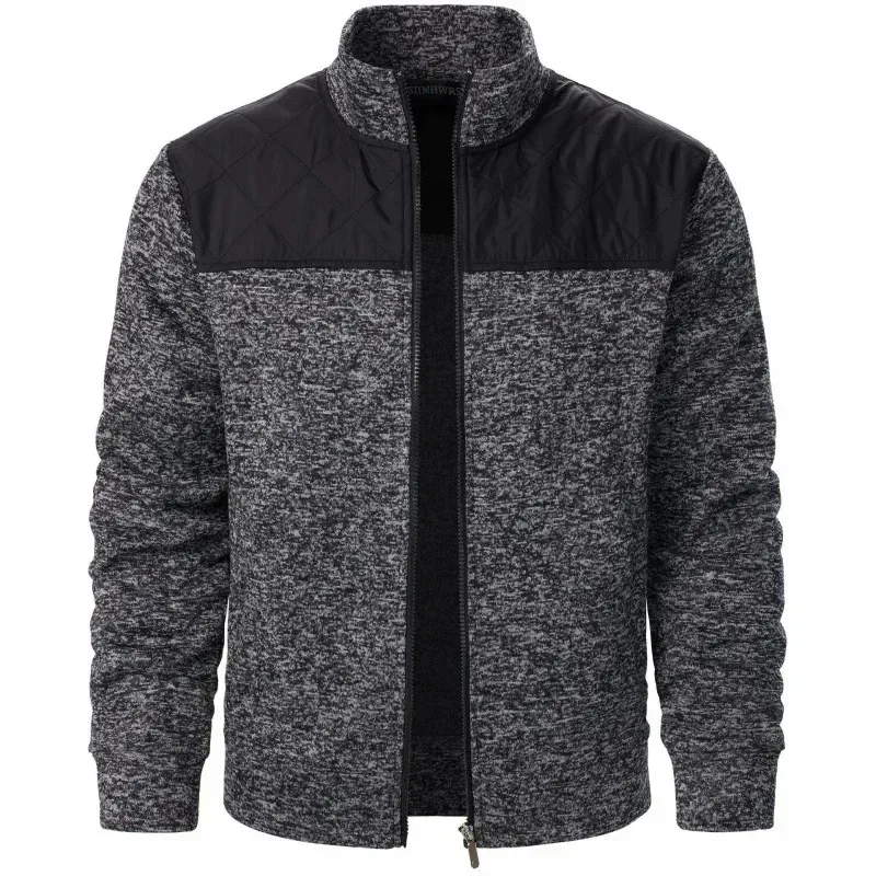 Panlalaking Tagpi-tagping Sweatshirt Stand Collar Jacket Slim Fit Cardigan Streetwear Kasuotang Pang-sports Casual Zip Up Coat Panlabas na Tracksuit na Panlalaki