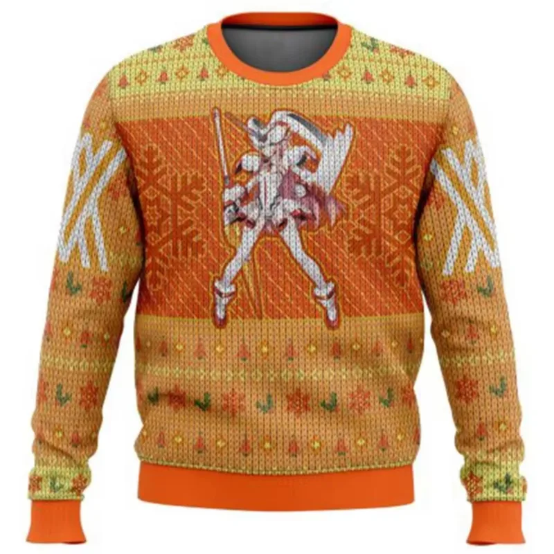 Anime One Piece Ruffy Weihnachten Hässlicher Pullover 3D Sweatshirt Tops Herbst Winter Cosplay Santa Claus Pullover Pullover Geschenk