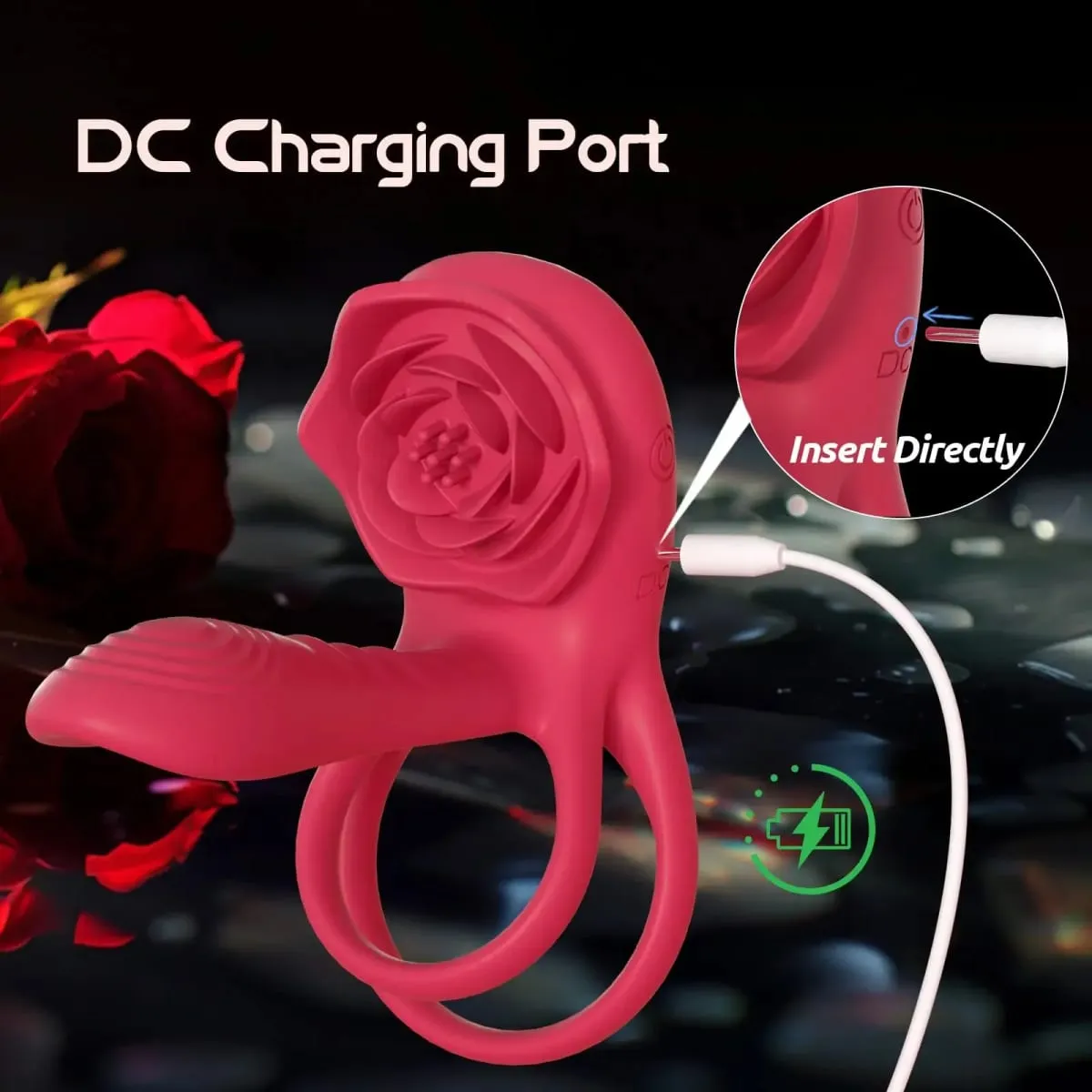 Rose Penis Cock Ring Vibrátor Erőteljes péniszhüvely-stimulátor Késleltetett magömlés G-pont Clitoralis masszírozó szexjáték 18 év feletti pároknak