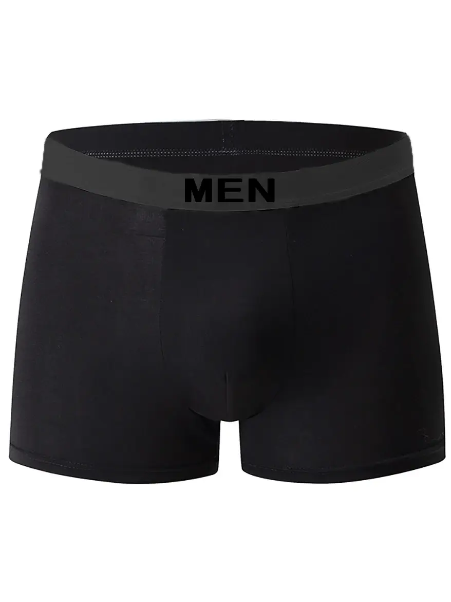 7-piece Set of Four Season Men's Solid Color Long Casual Underwear, Fashionable Sports Underwear, Plus Size Flat Corner Pants