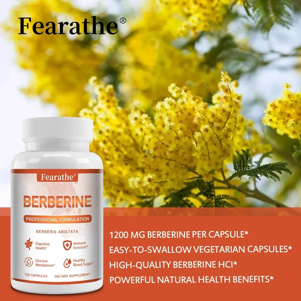 Premium Berberine - Supports Immune System Weight Management Digestive Health and GI Function Supplement 120 Capsules