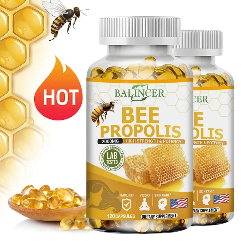 Natural Bee Propolis Capsules - Pinapaginhawa ang Pananakit at Paninigas ng Kasukasuan Nagtataguyod ng Kalusugan ng Buto para sa Immunity at Anti-oxidation