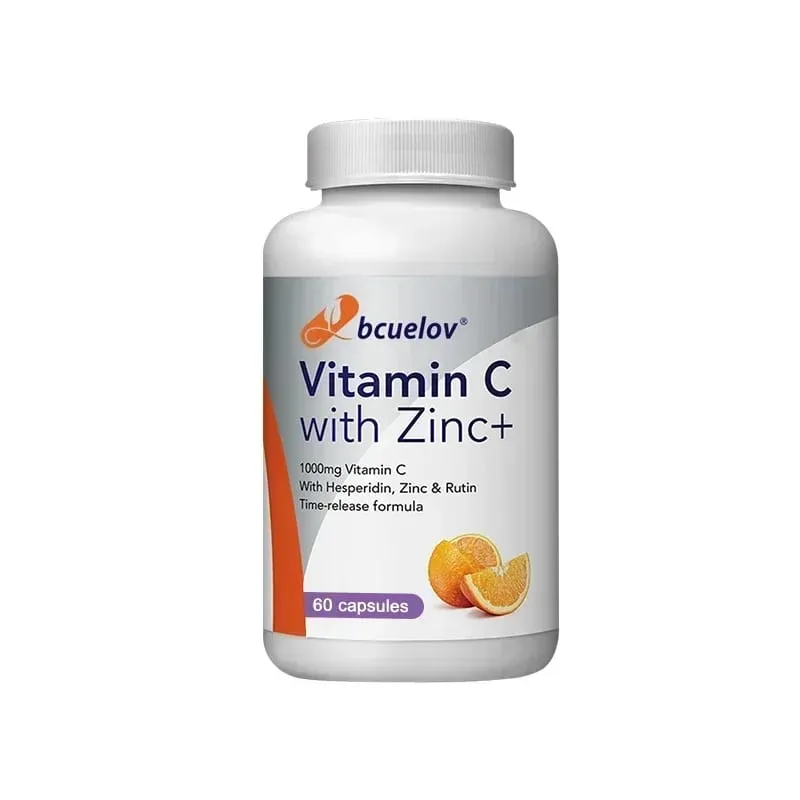 Organic Vitamin C + Zinc Capsules High Absorption Immune Support Antioxidant Collagen Health Supplement - 30/60/120 Bilang